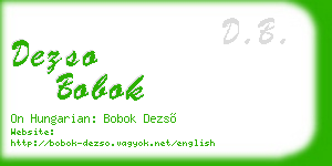 dezso bobok business card